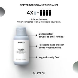 Susteau Moondust Hair Wash Dry Shampoo Powder Eco Vegan NEW